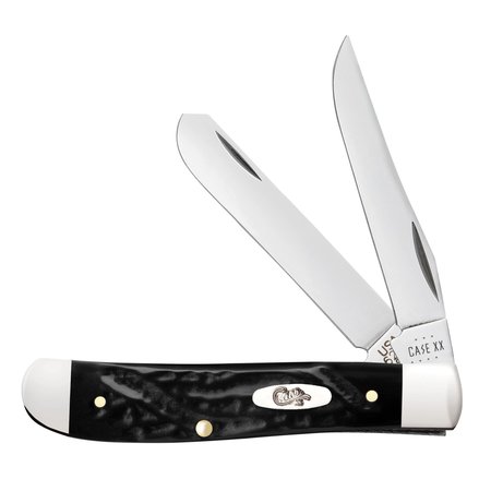 CASE CUTLERY Knife, Case Rough Black Mini Trapper 18237